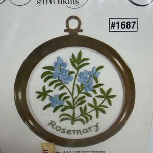 Rosemary Flower  Hand Embroidery Kit Studio Twelve Wildwood Stitchkins 82 Frame